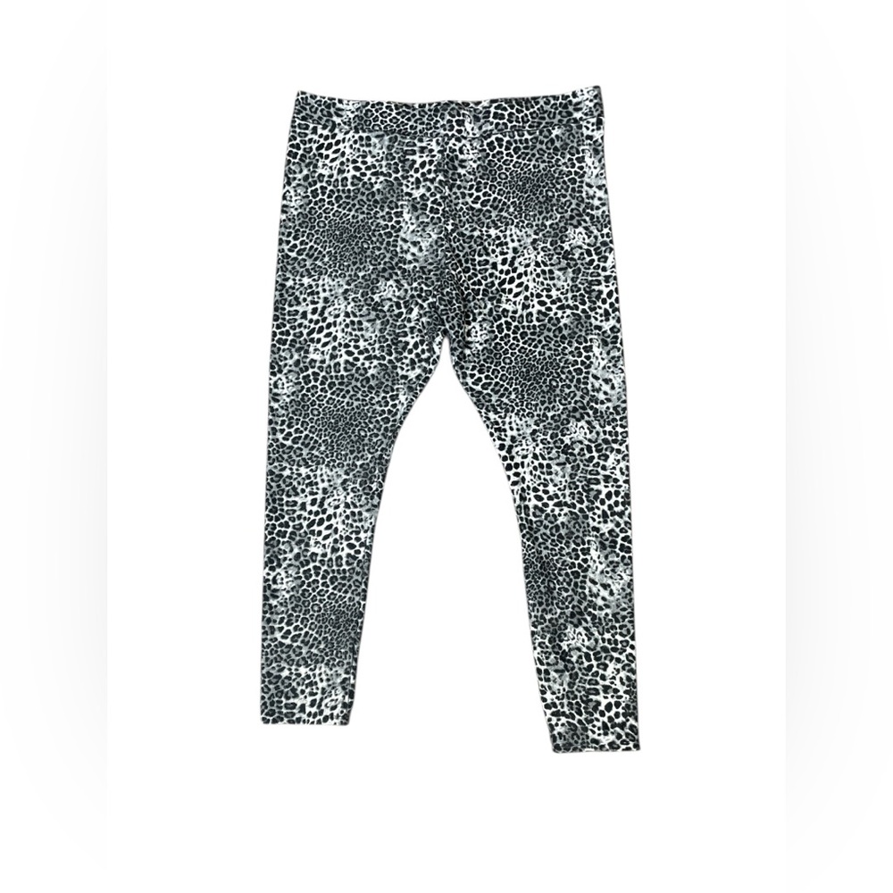 Cuddl Duds Climate Right White Leopard Print Soft Leggings size XXL